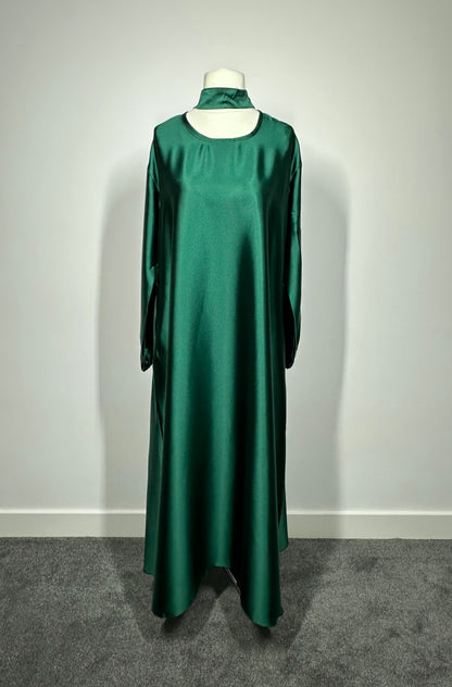 Green Satin Abaya