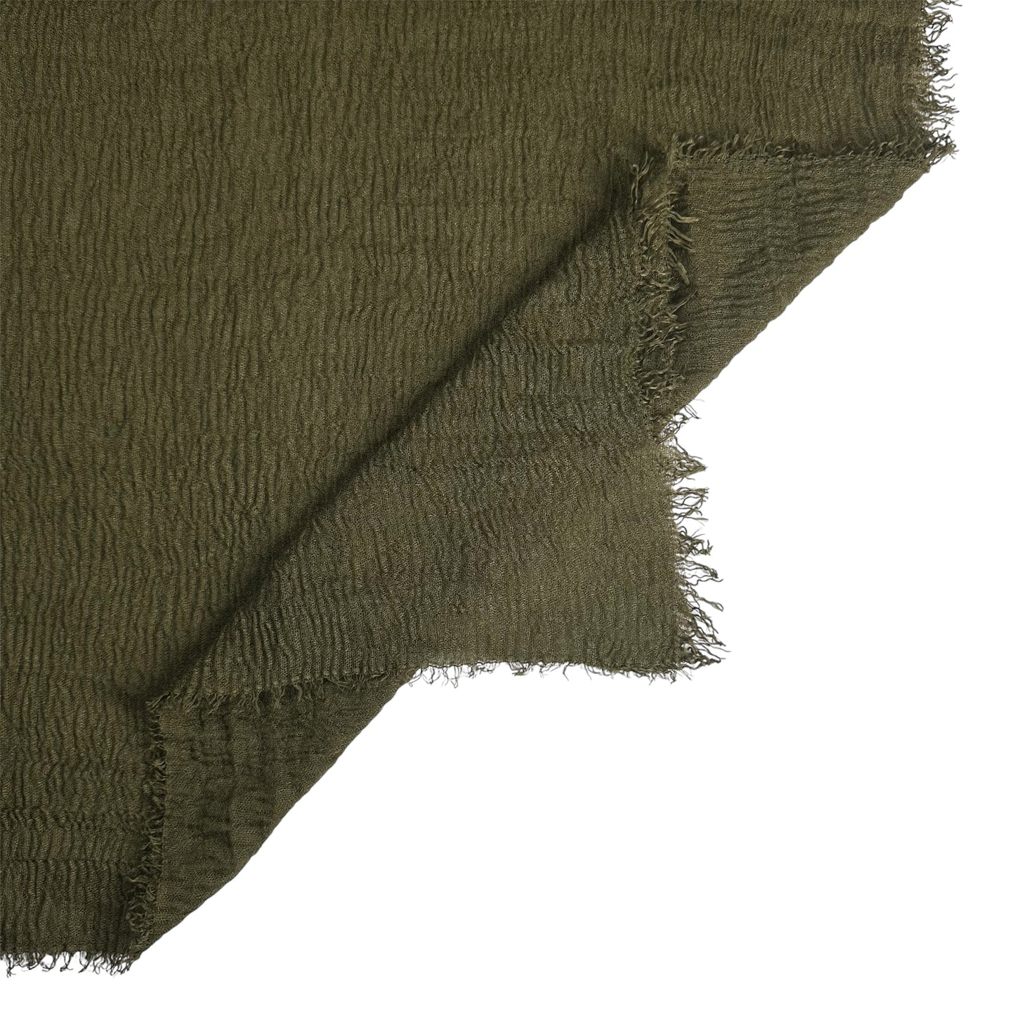 Olive green Crinkled Cotton Hijab
