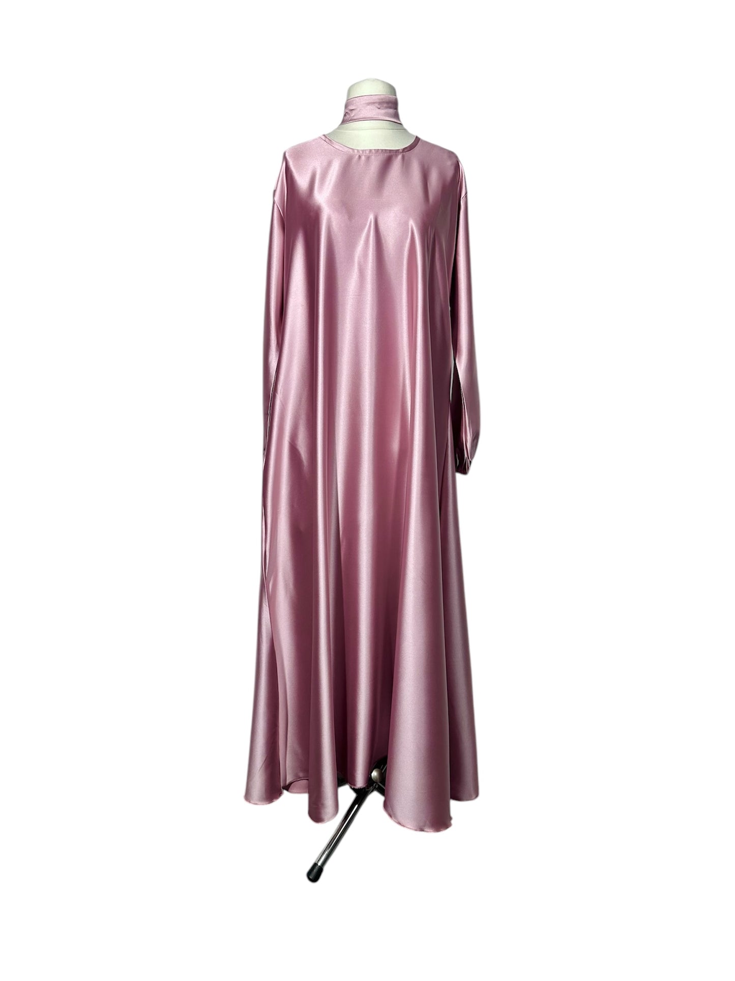 Baby Pink Satin Abaya