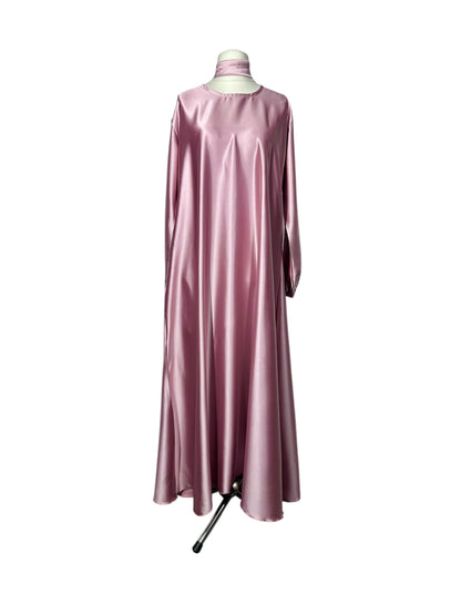 Baby Pink Satin Abaya