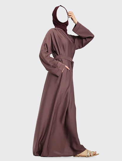 Mauve Open Abaya