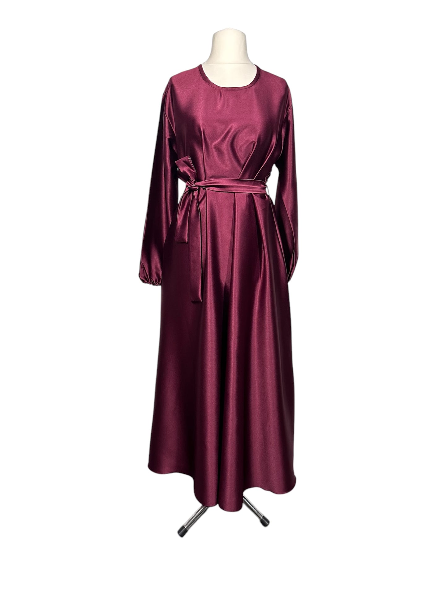 Maroon Satin Abaya