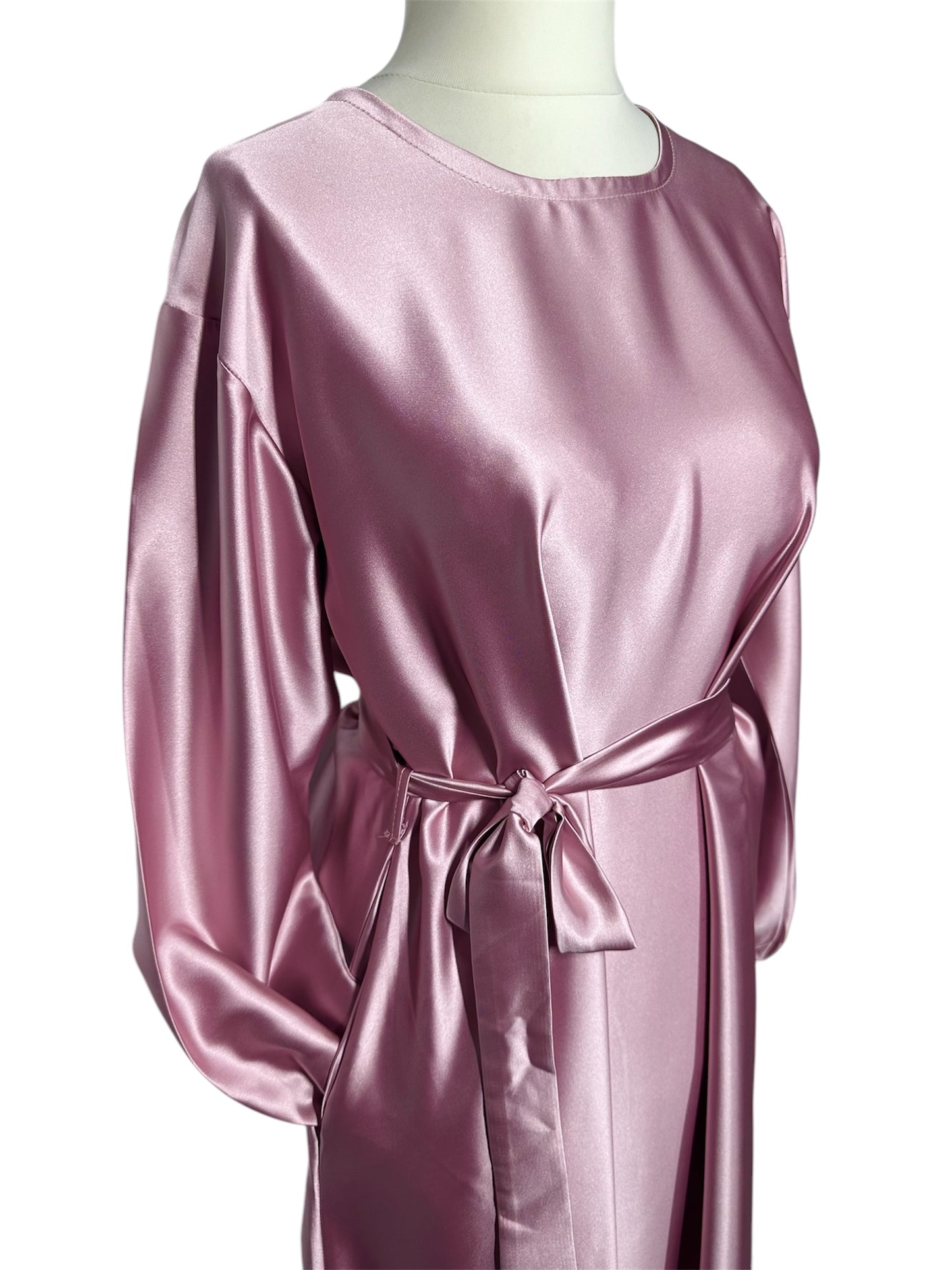 Baby Pink Satin Abaya