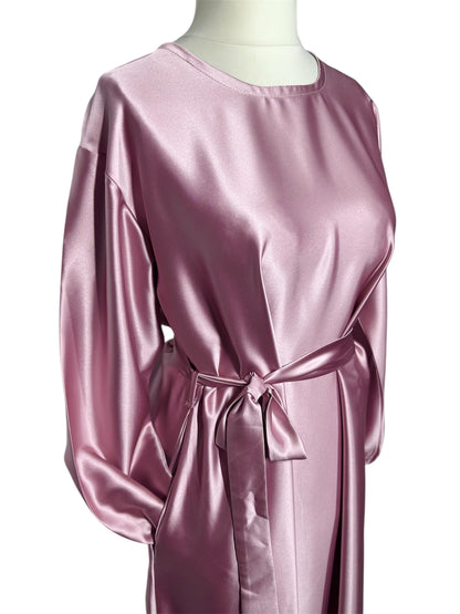 Baby Pink Satin Abaya