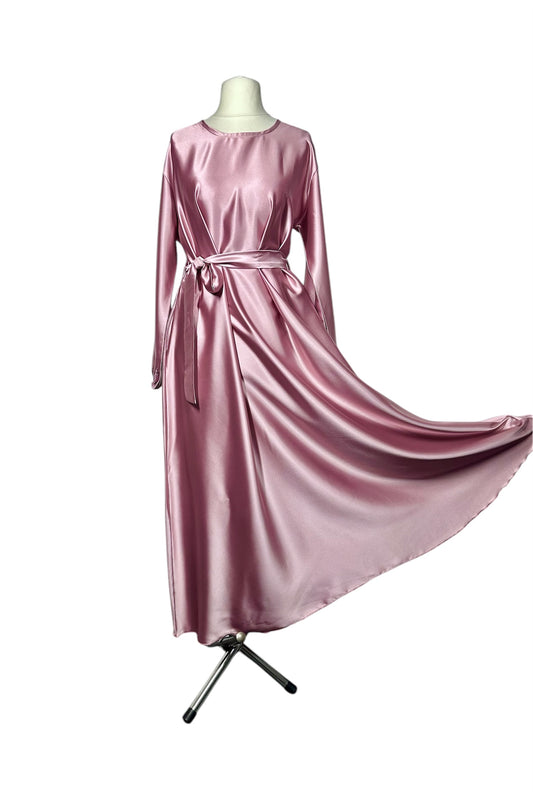 Baby Pink Satin Abaya