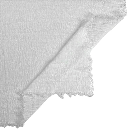 White Crinkled Cotton Hijab