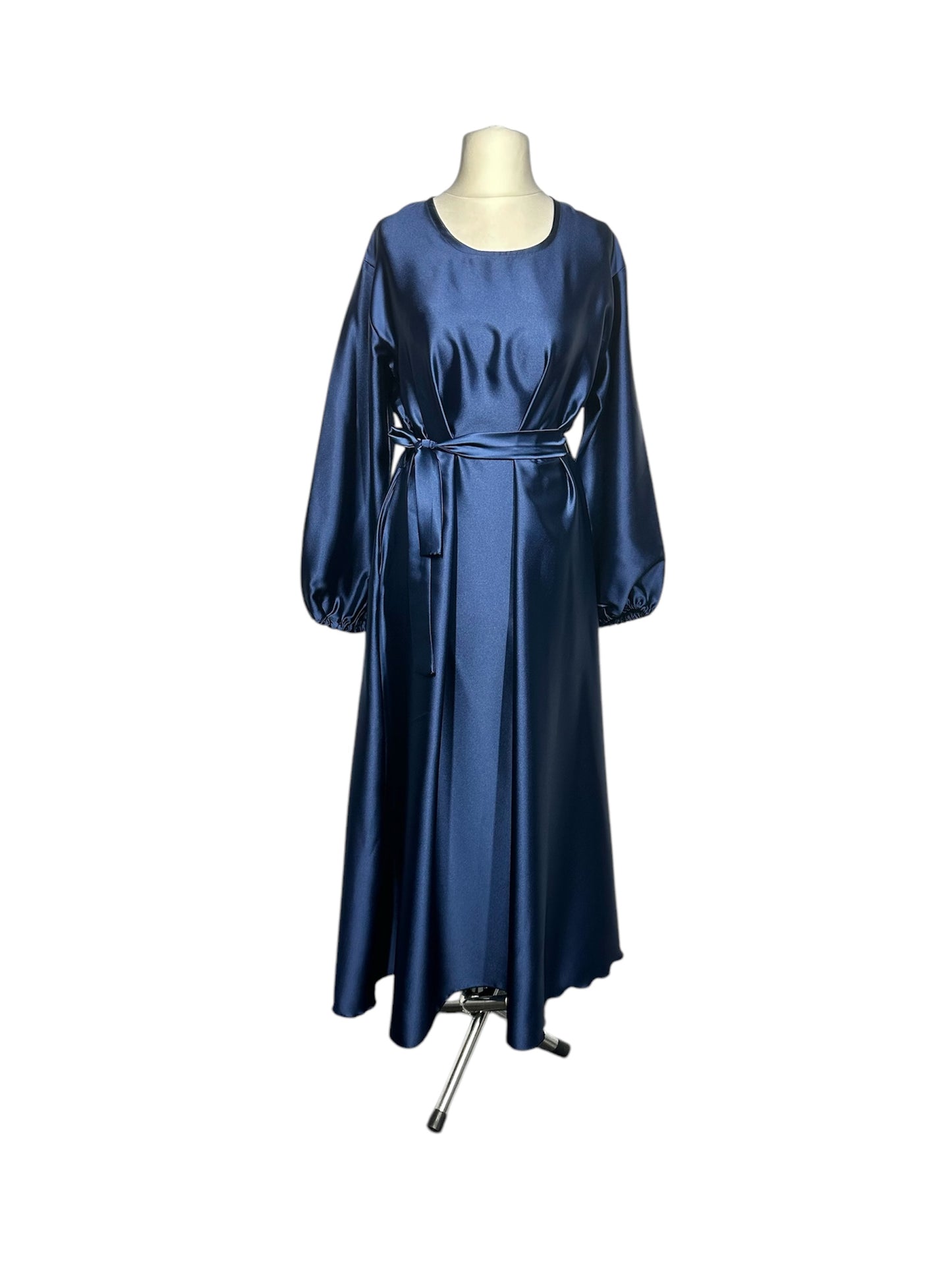 Navy Blue Satin Abaya