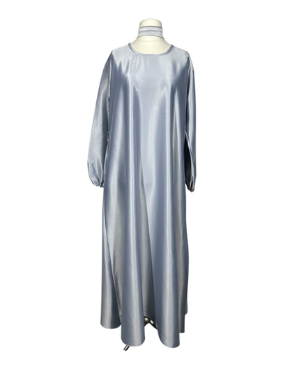 Silver Satin Abaya
