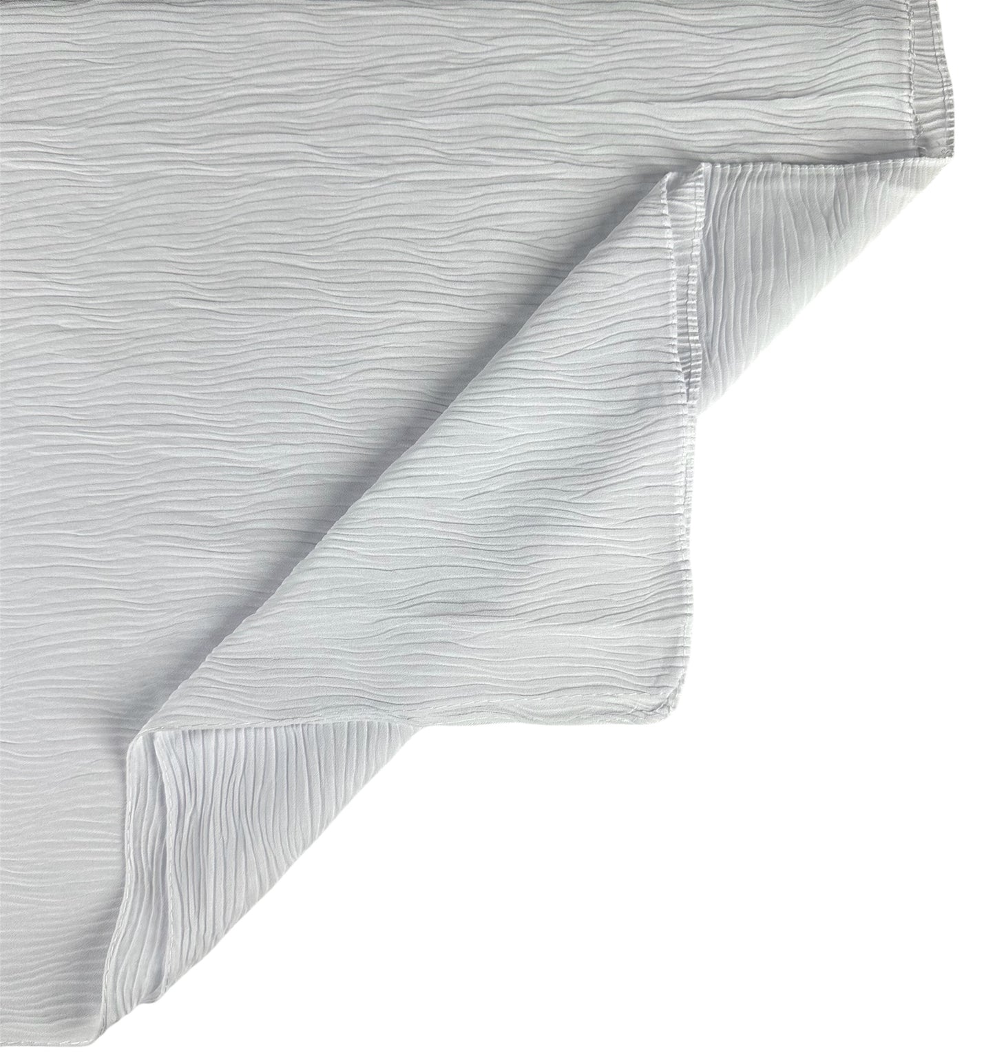 White Crinkled Chiffon Hijab