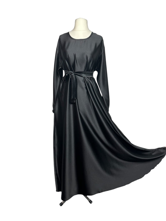 Black Satin Abaya