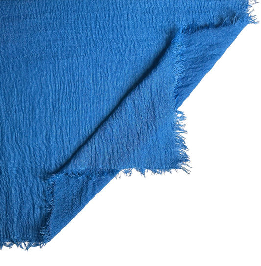 Denim Blue Crinkled Cotton Hijab