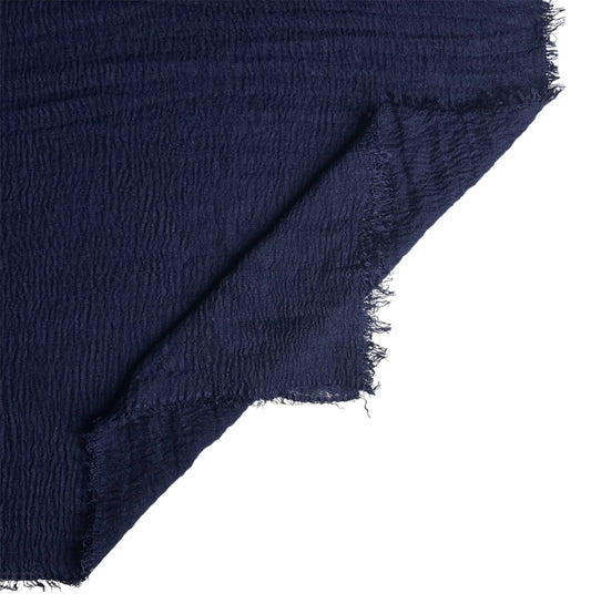 Navy Crinkled Cotton Hijab