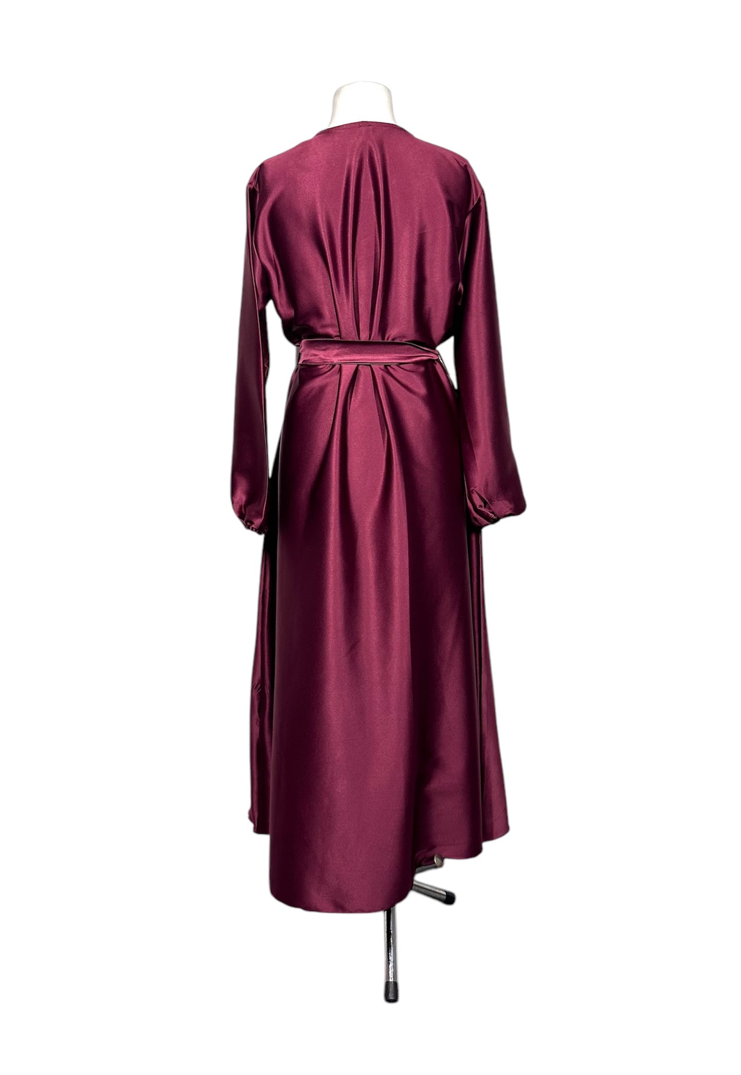 Maroon Satin Abaya