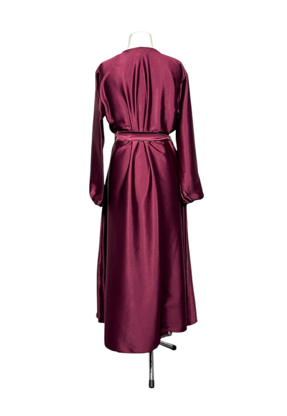 Maroon Satin Abaya