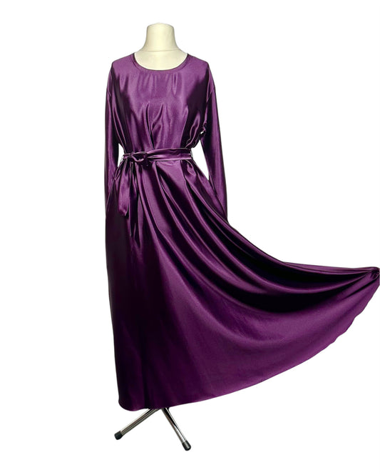 Purple Satin Abaya