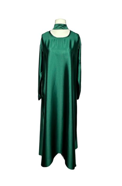 Green Satin Abaya