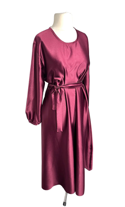 Maroon Satin Abaya