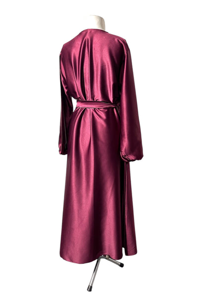 Maroon Satin Abaya