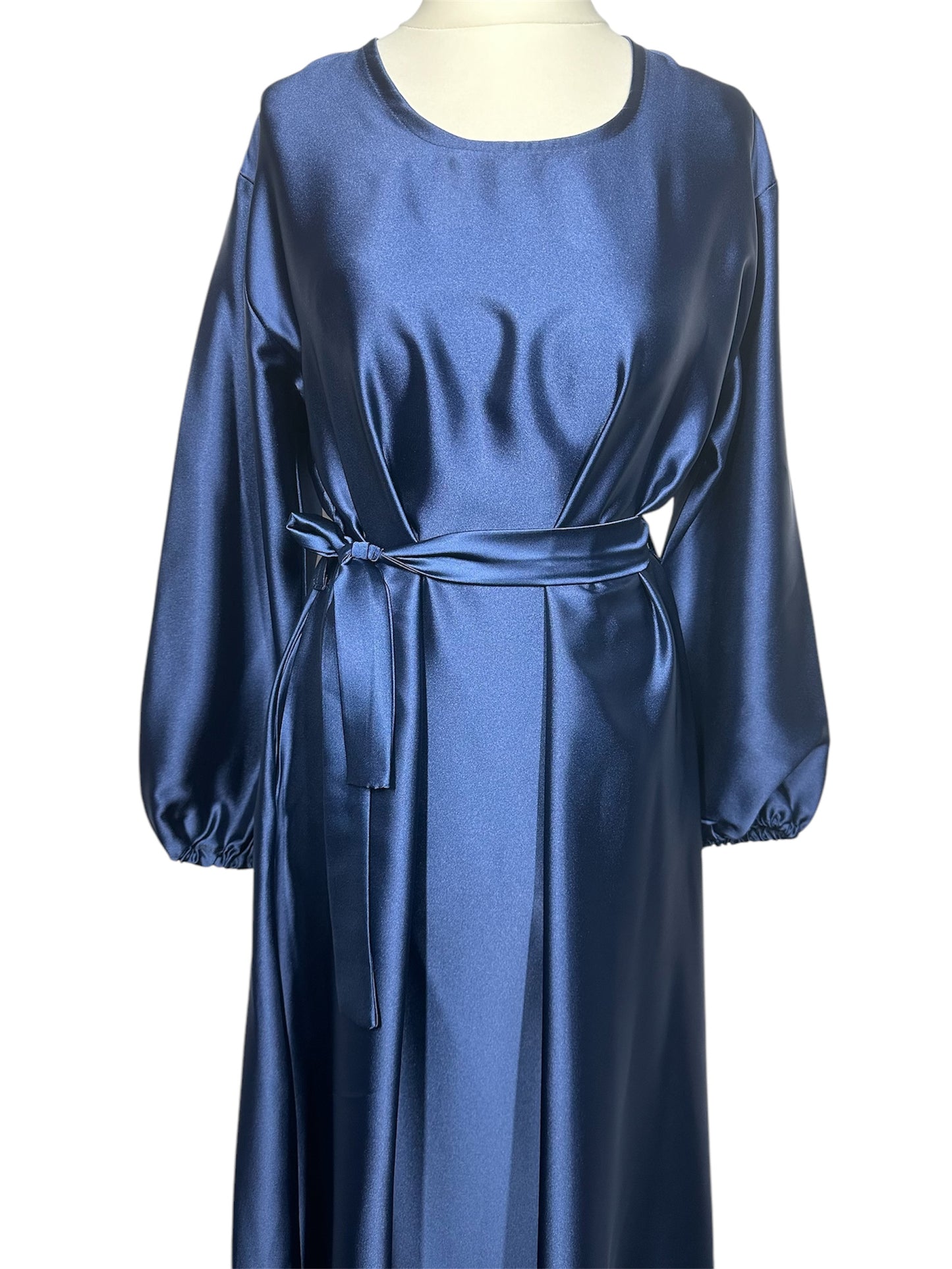 Navy Blue Satin Abaya