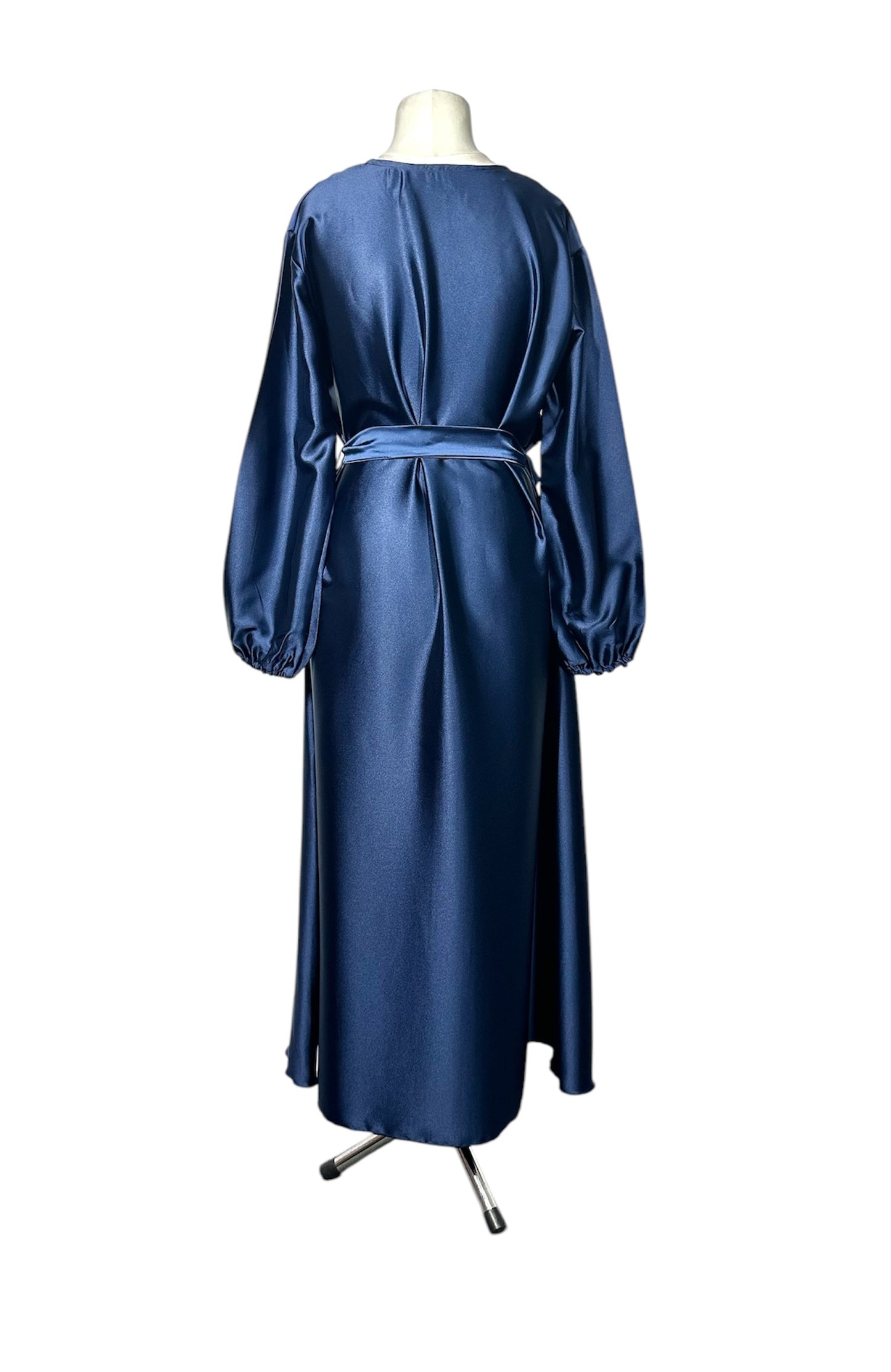 Navy Blue Satin Abaya