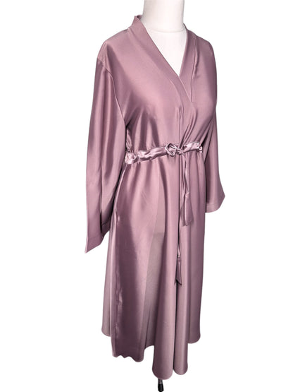 Dusty Pink Wide Sleeve Satin Abaya