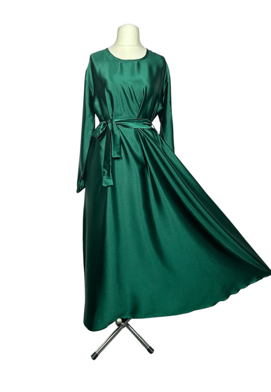 Green Satin Abaya