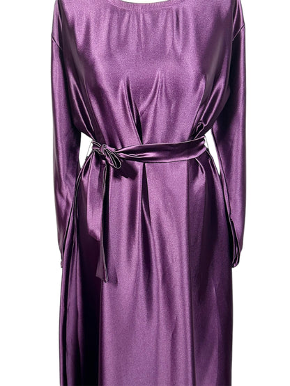 Purple Satin Abaya